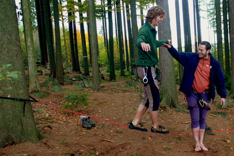 Aleš na slack line